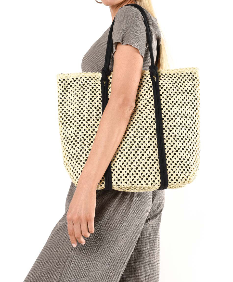 Bolso mujer playa estilo tejido