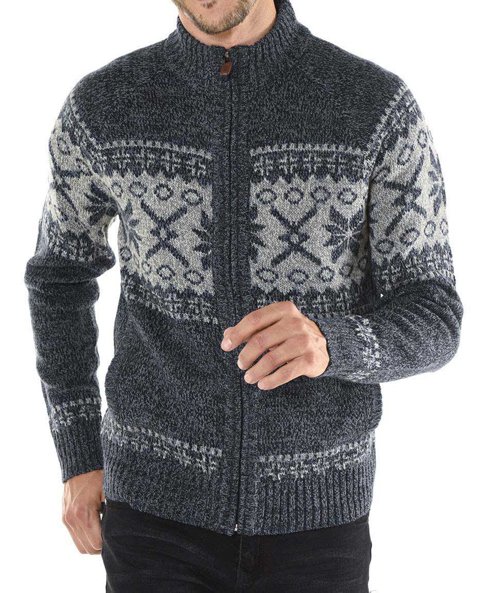 Sweater con cierre cuello redondo Sweater con cierre cuello redondo