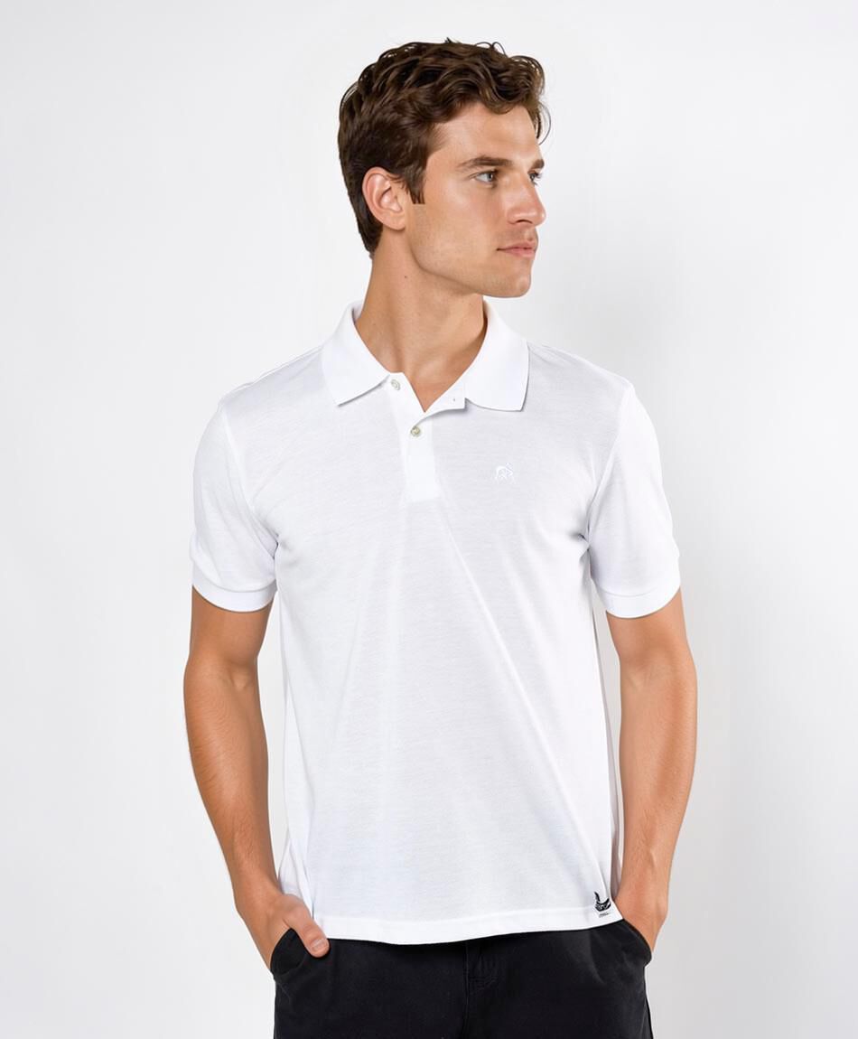 Polera hombre lisa cuello piqu&eacute;