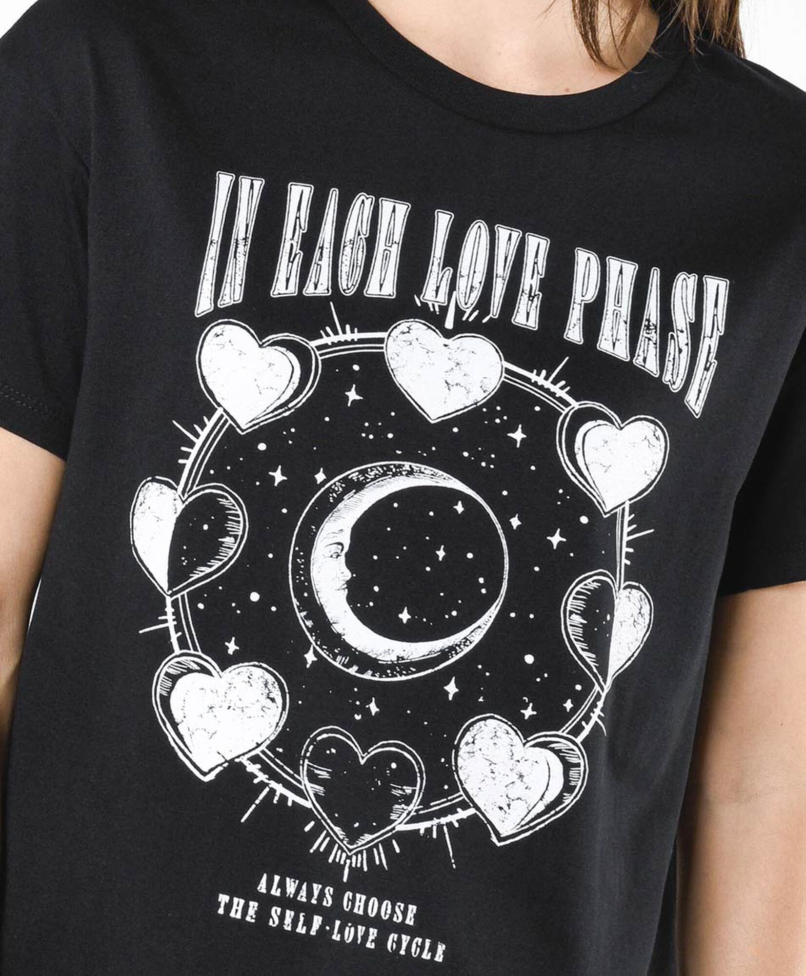 Polera mujer fases luna corazón Polera mujer fases luna corazón