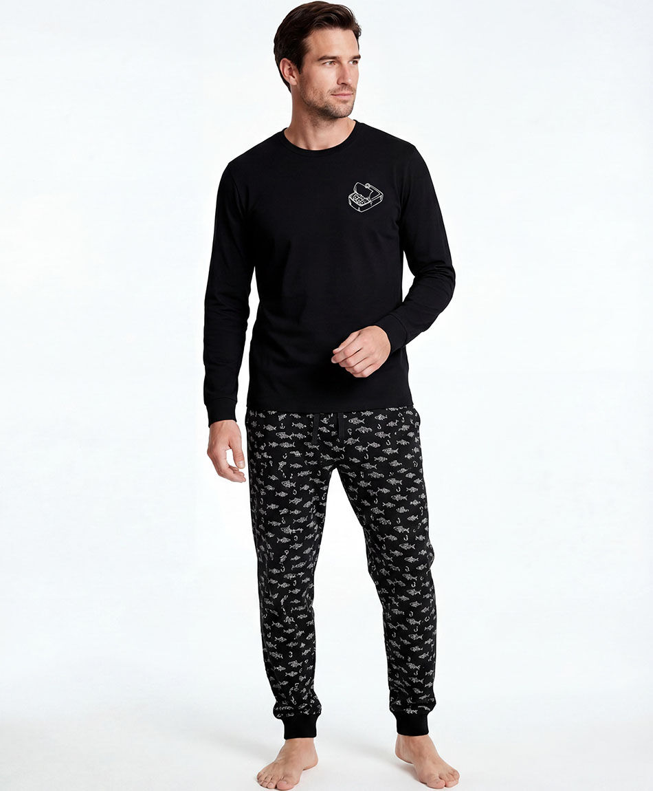 Pijama hombre estampado peces
