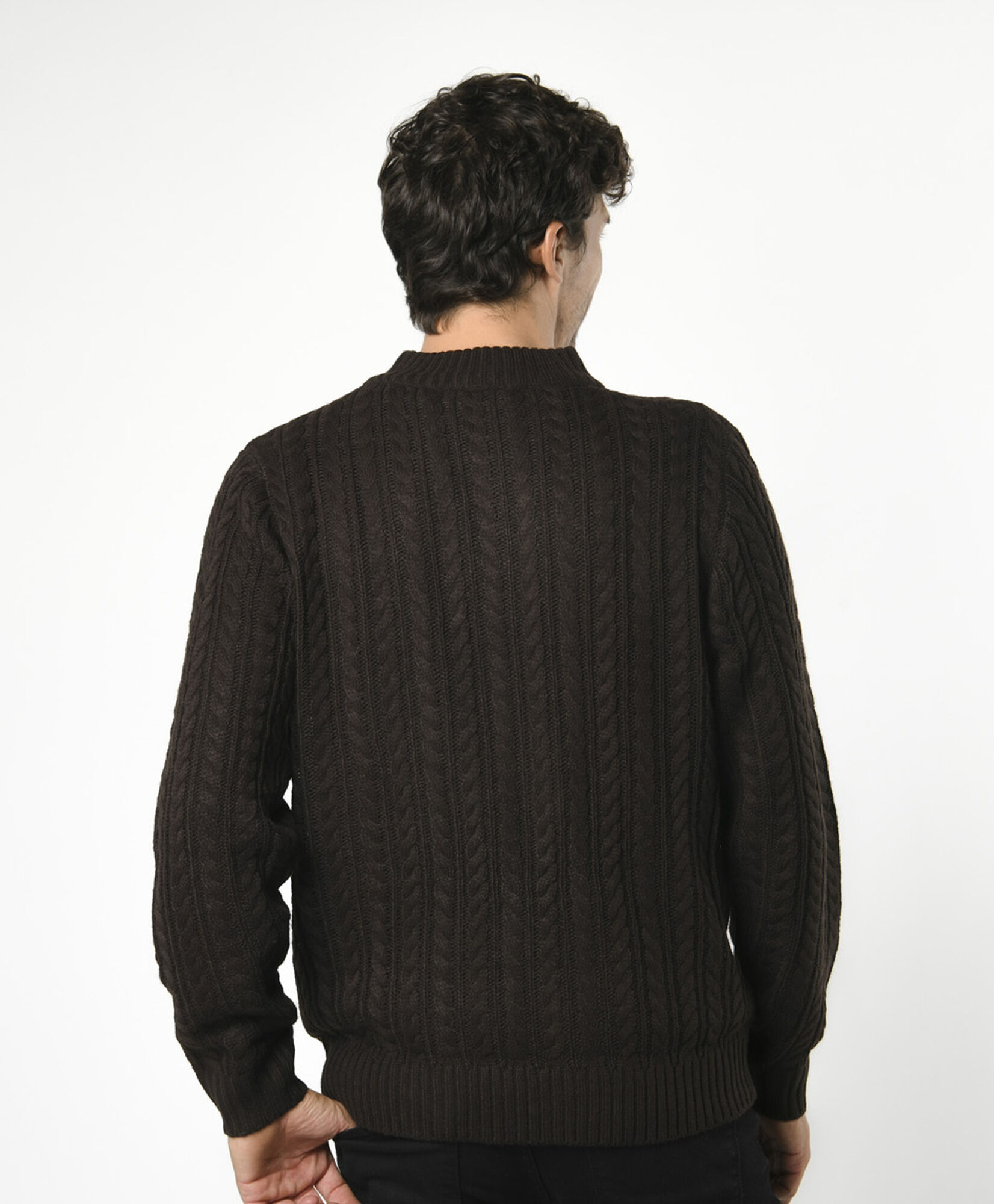 Sweater hombre trenzas medio cierre Sweater hombre trenzas medio cierre