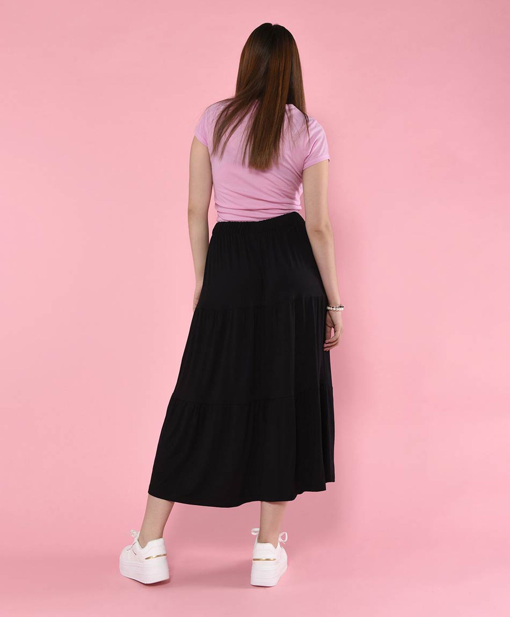Falda mujer midi cortes Falda mujer midi cortes