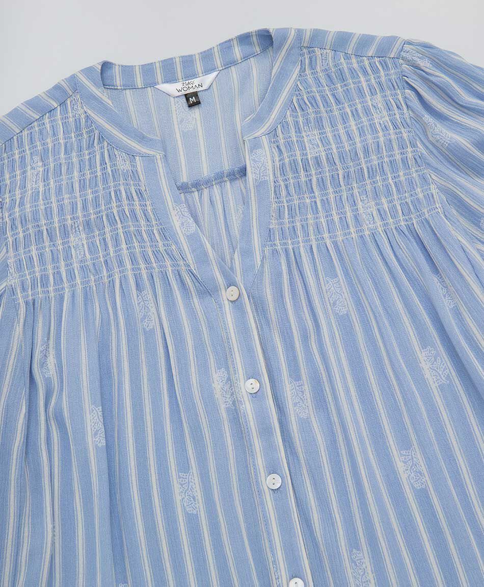 Blusa mujer rayas florcitas