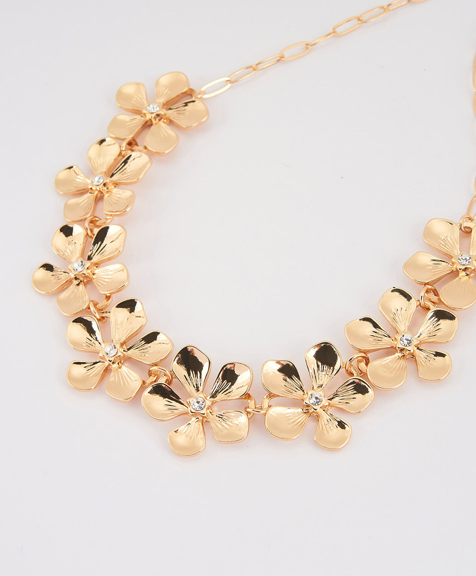 Collar mujer flores doradas Collar mujer flores doradas