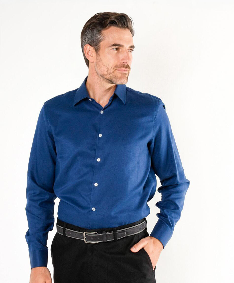 Camisa hombre navy manga larga