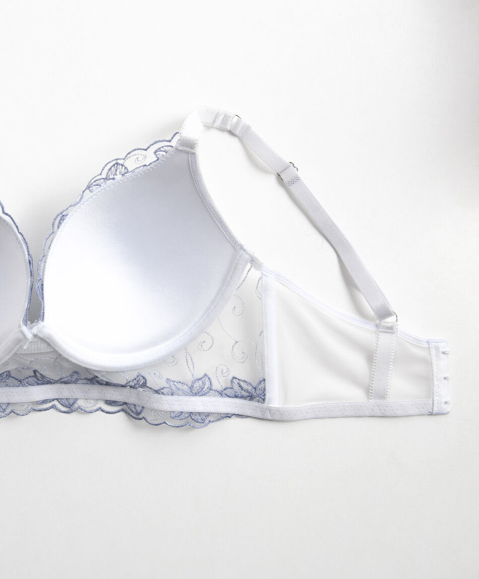 Sost&eacute;n mujer malla flores azules