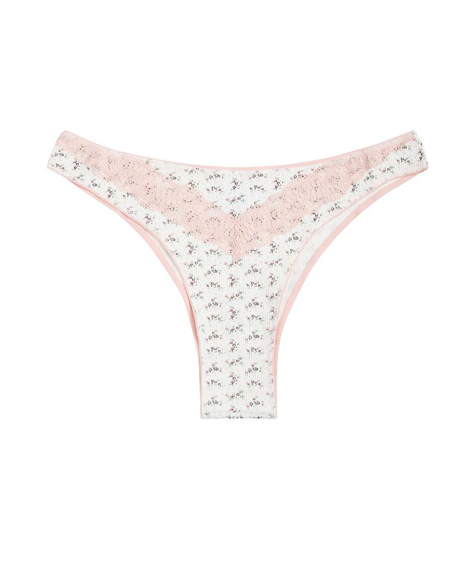 Tanga mujer algod&oacute;n mini florcitas