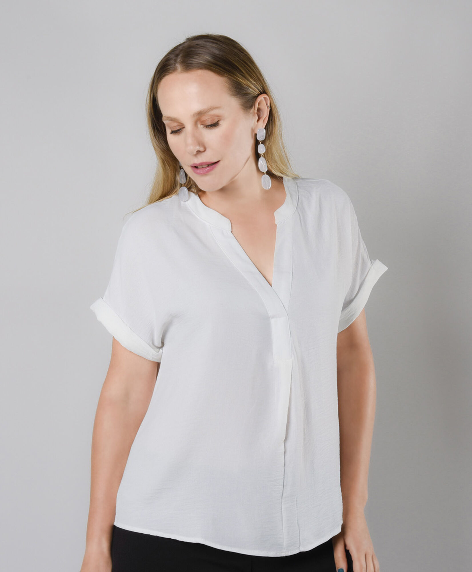 Blusa mujer cuello mao Blusa mujer cuello mao