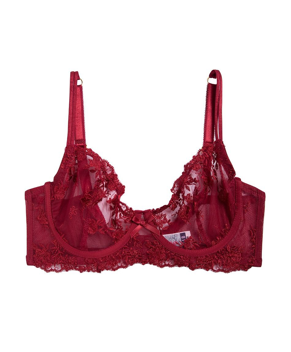 Sost&eacute;n mujer bordado flores