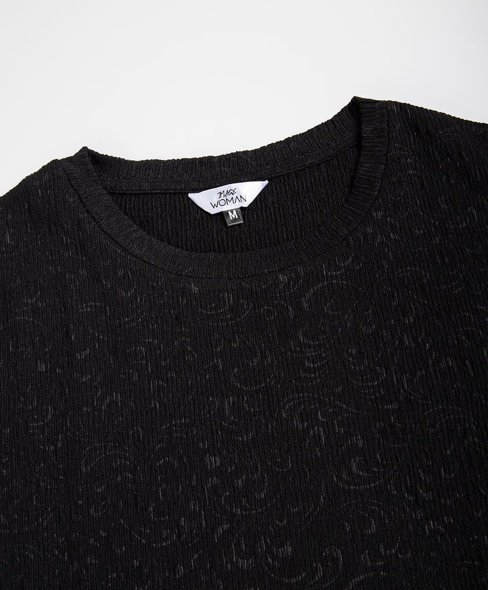 Polera mujer asim&eacute;trica textura