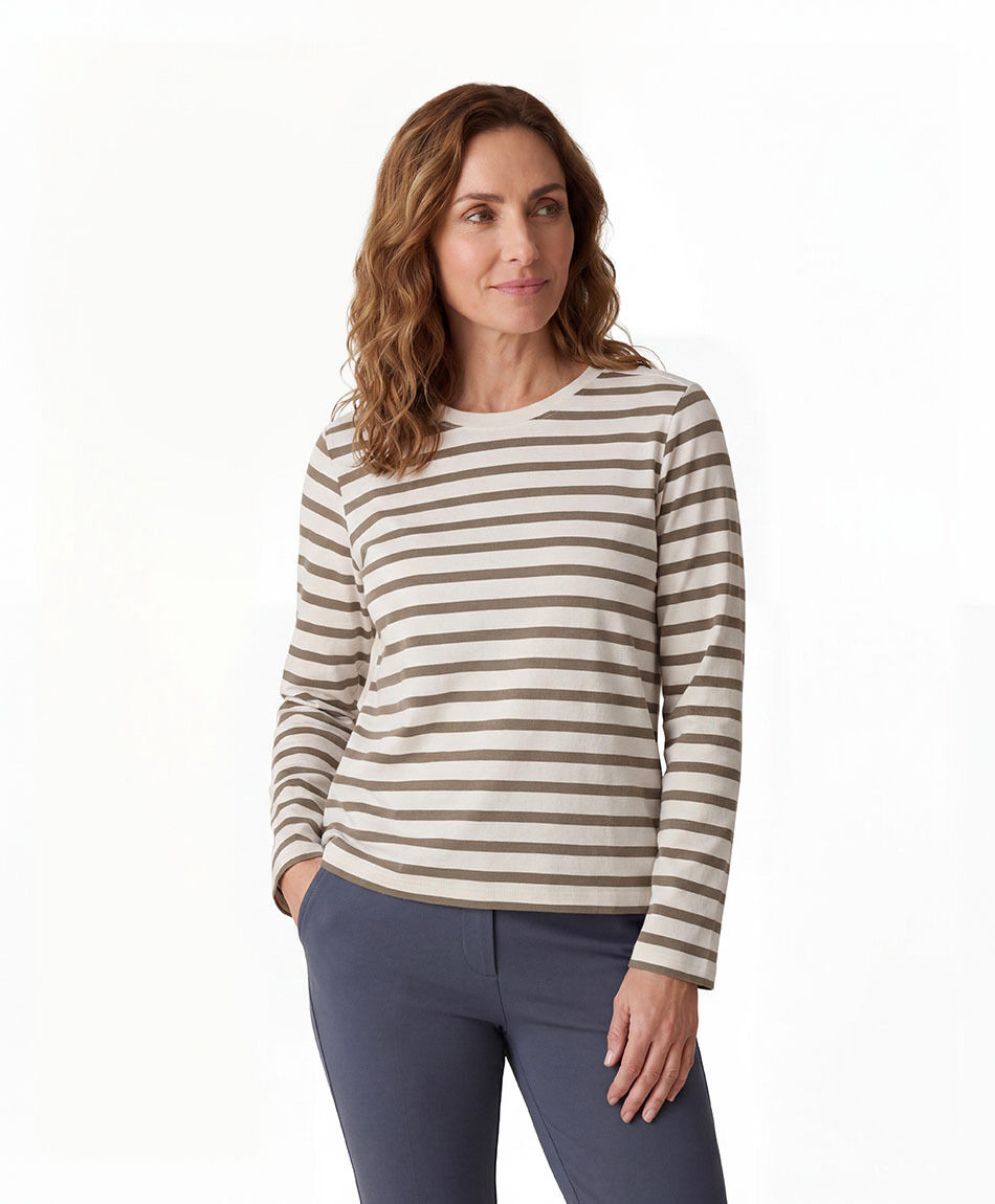 Polera mujer rayas bicolor