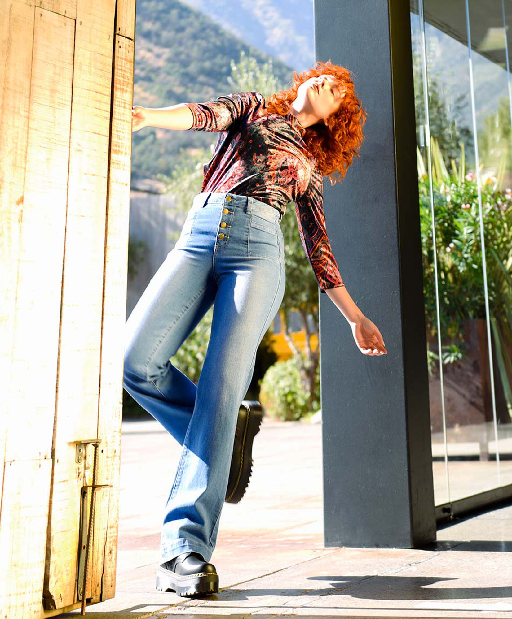 Jeans mujer bolsillo cuadrado wide Jeans mujer bolsillo cuadrado wide