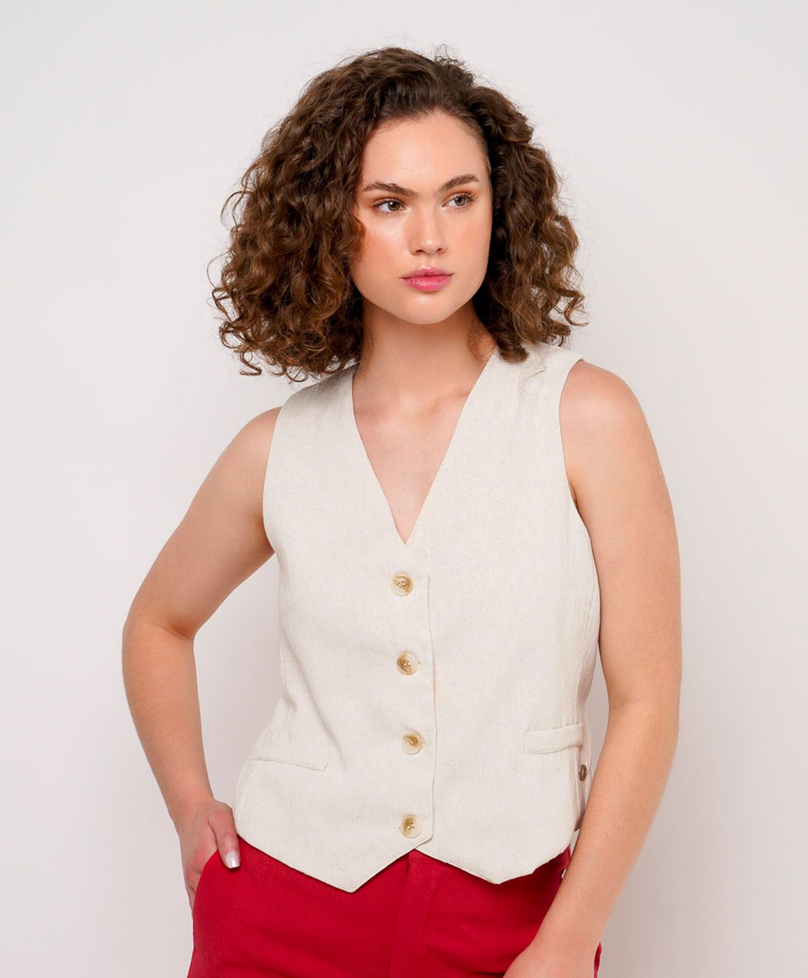 Vest mujer liso bolsillos Vest mujer liso bolsillos