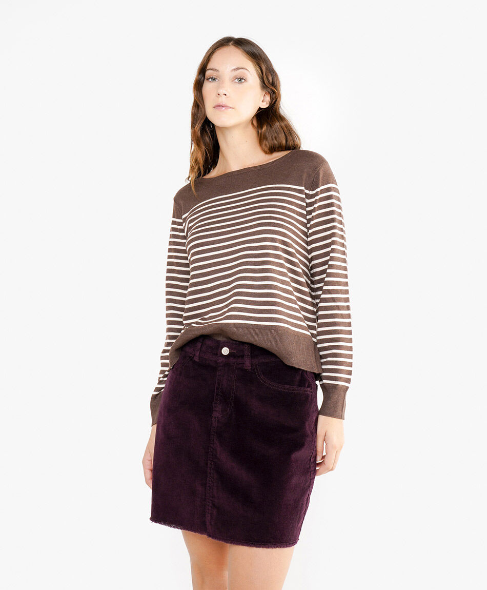 Mini falda short contraste burdeo
