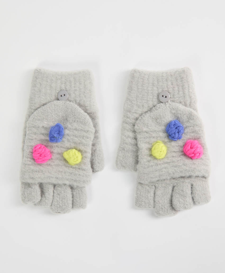 Guantes ni&ntilde;a pompones