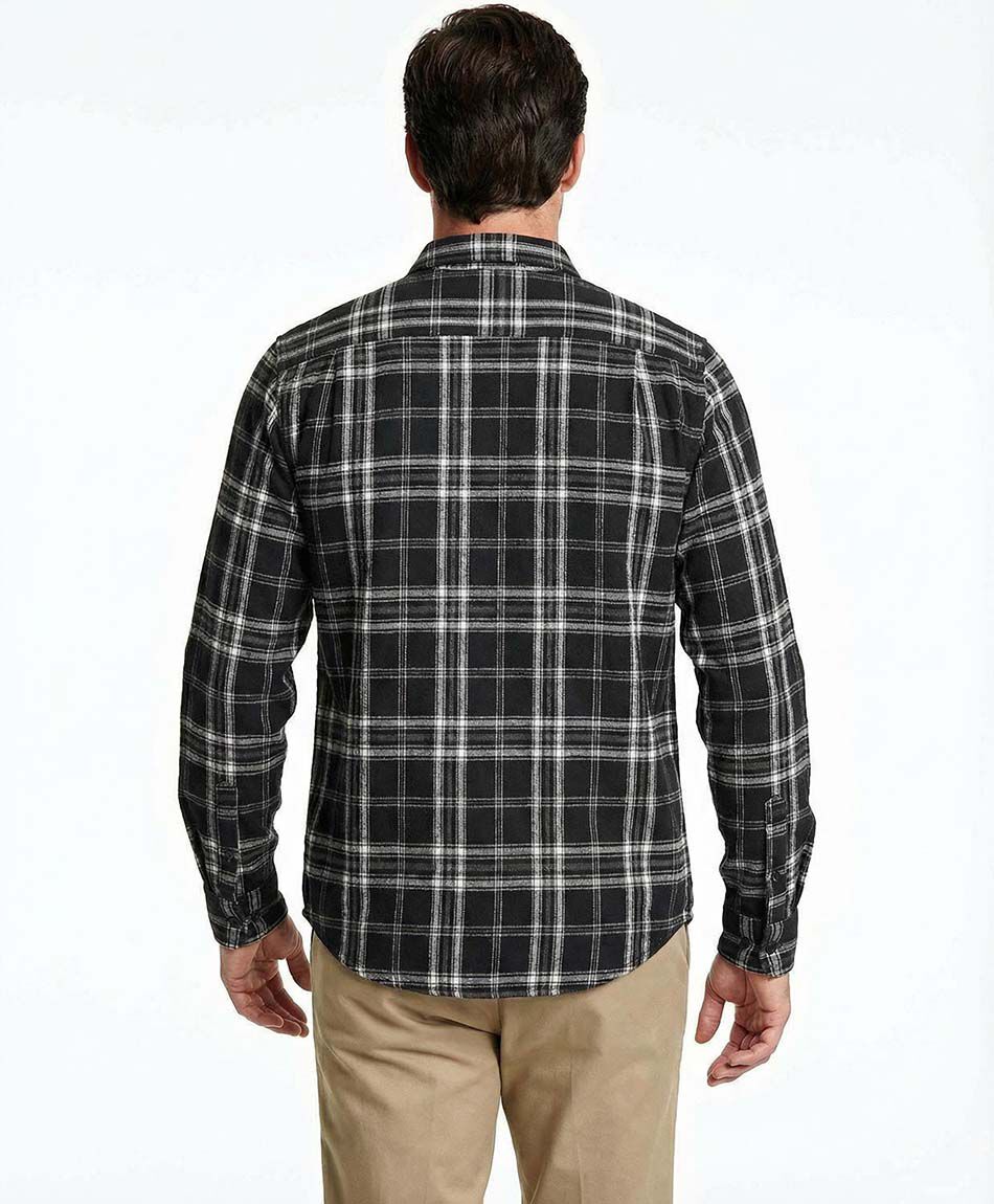 Camisa hombre franela negro