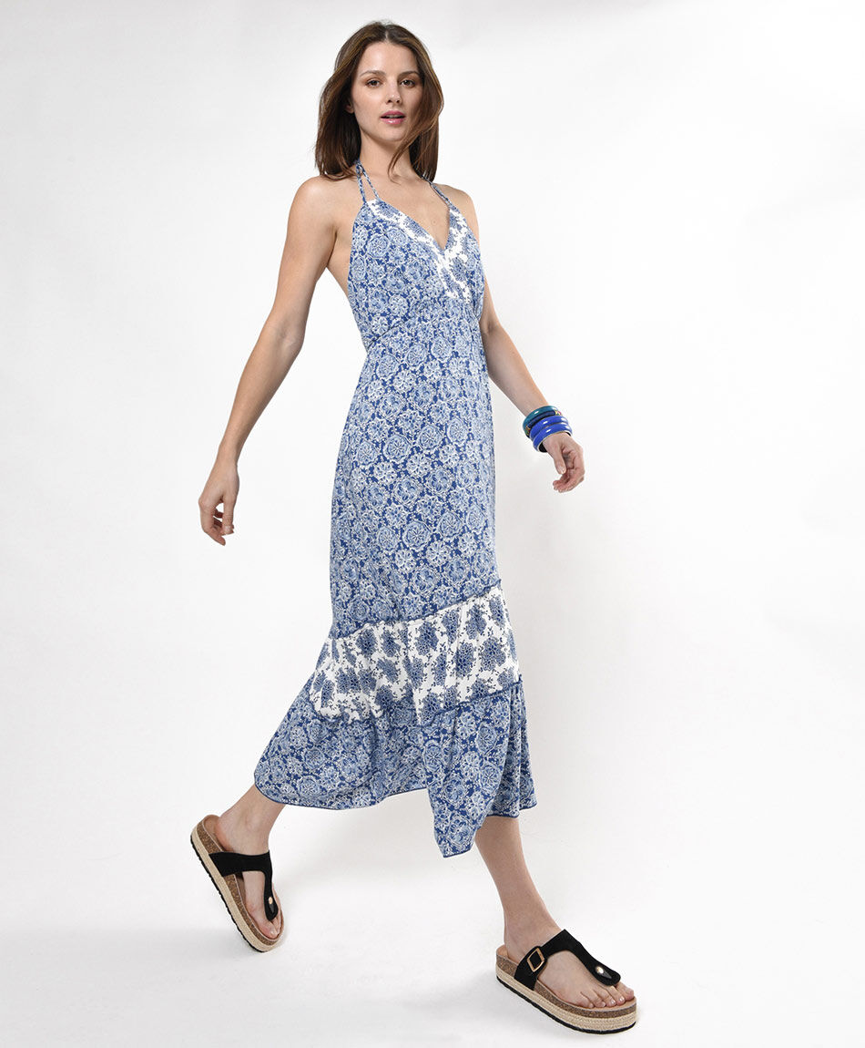 Vestido mujer floreado espalda elasticada