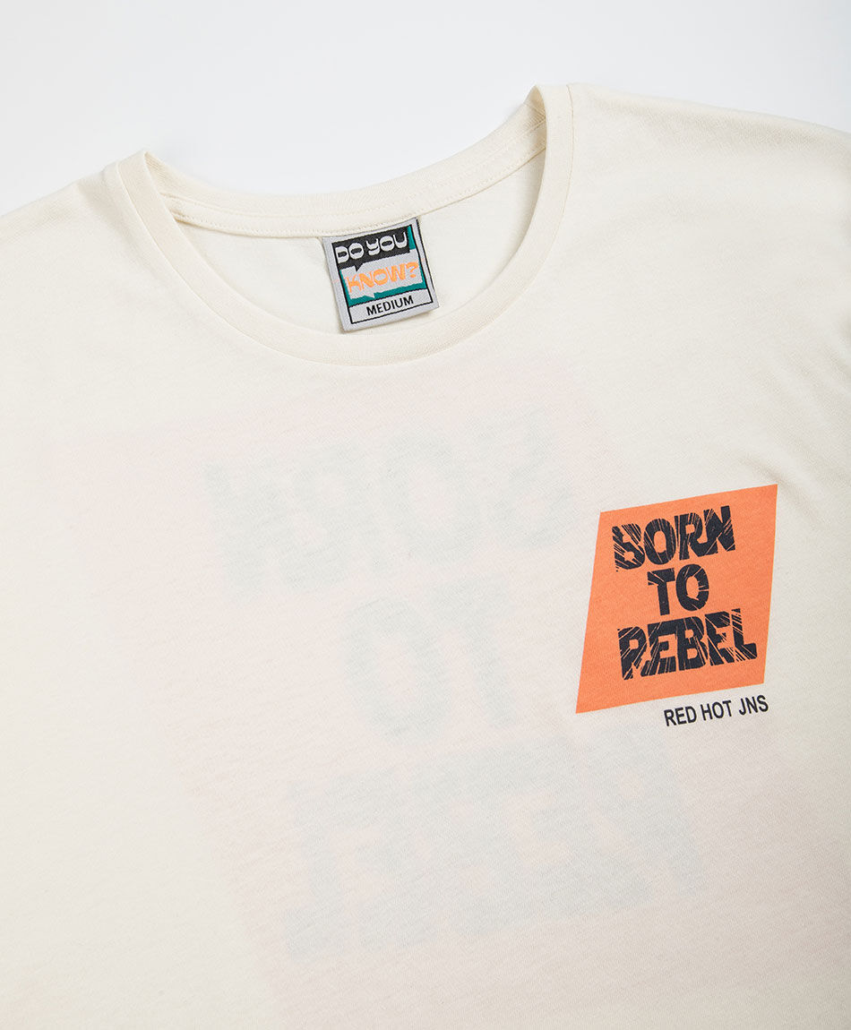 Polera hombre doble estampado rebel