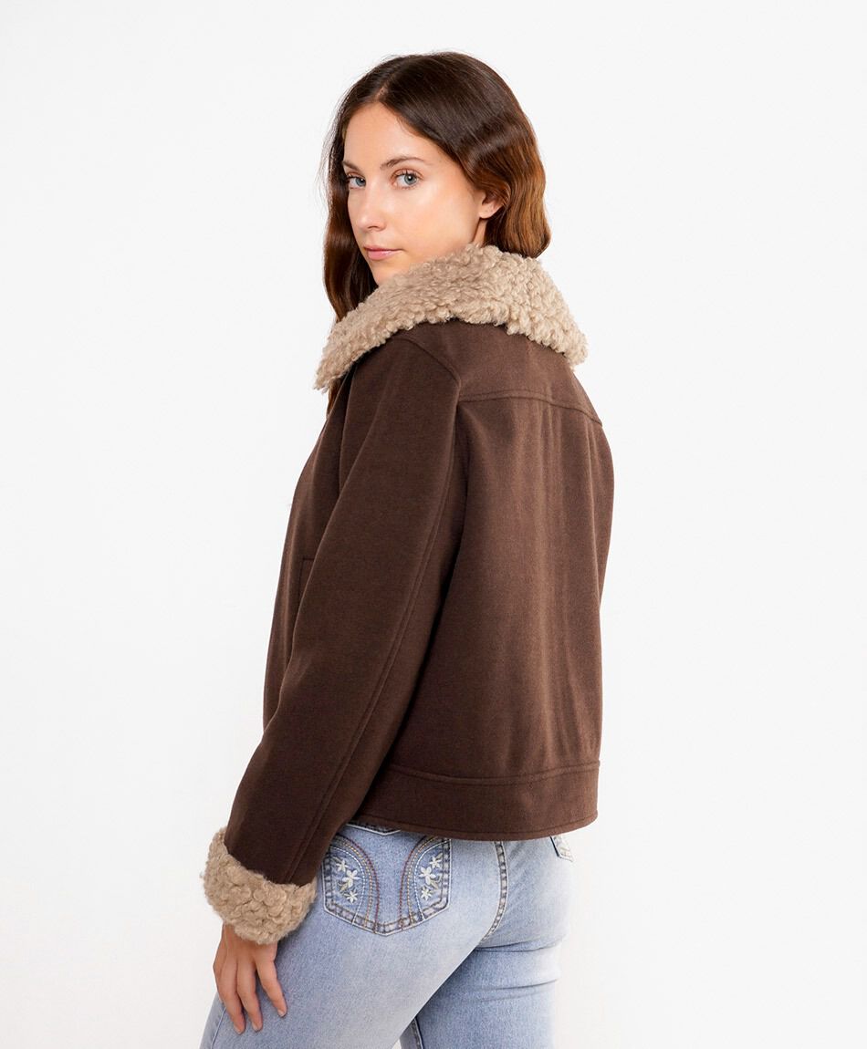 Chaqueta mujer dise&ntilde;o piel brown