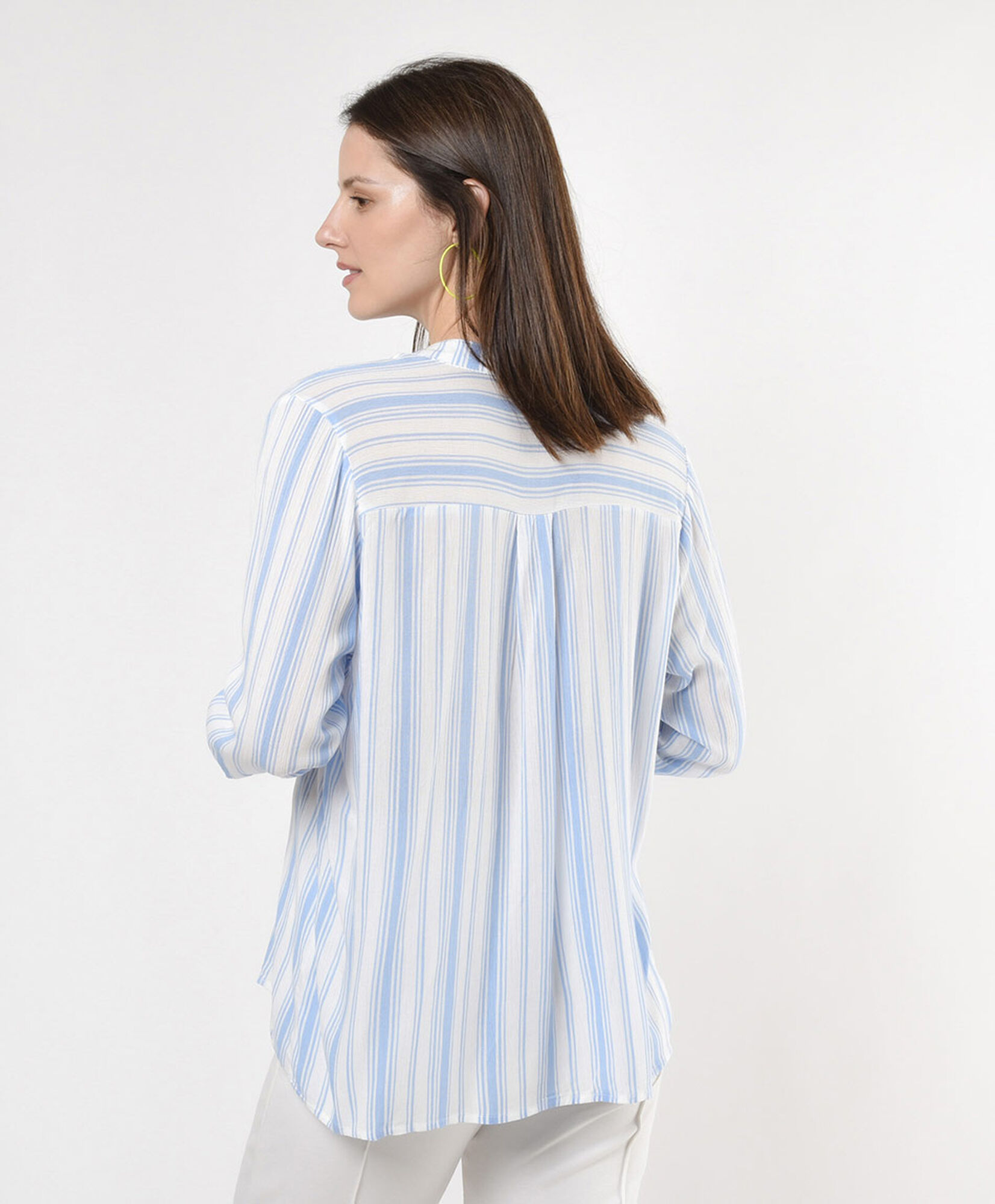 Blusa mujer líneas celeste Blusa mujer líneas celeste