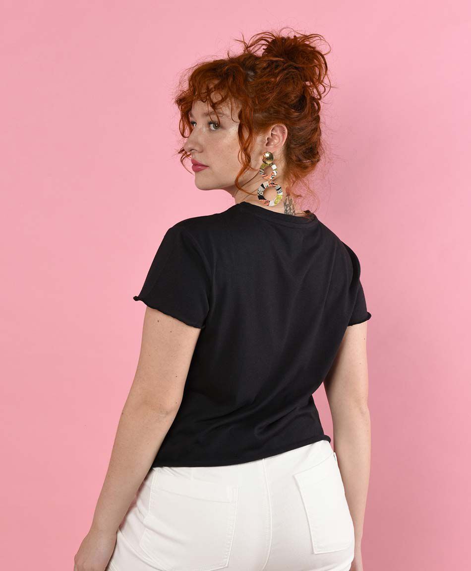 Polera manga corta cuello redondo