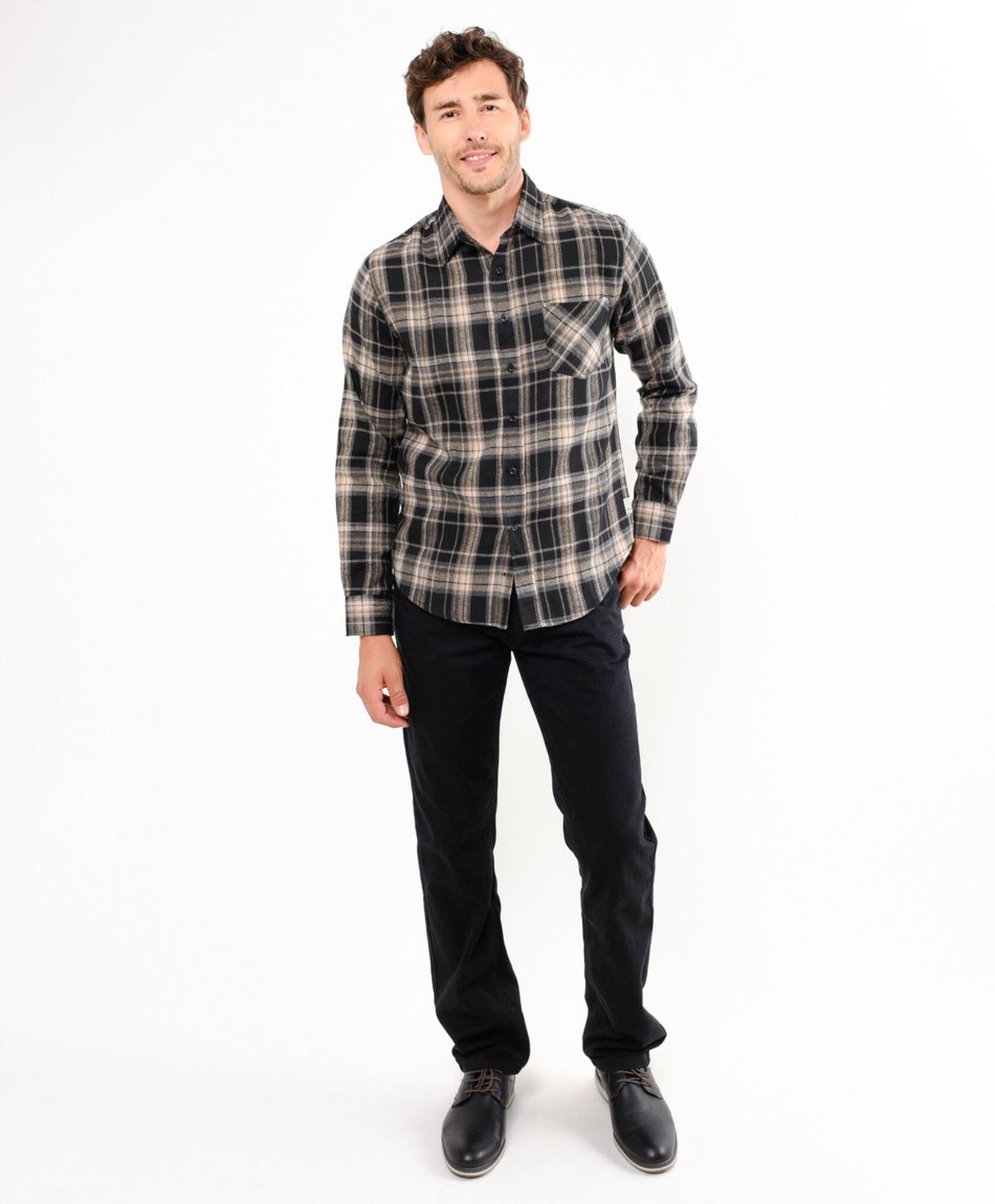 Camisa hombre franela café Camisa hombre franela café
