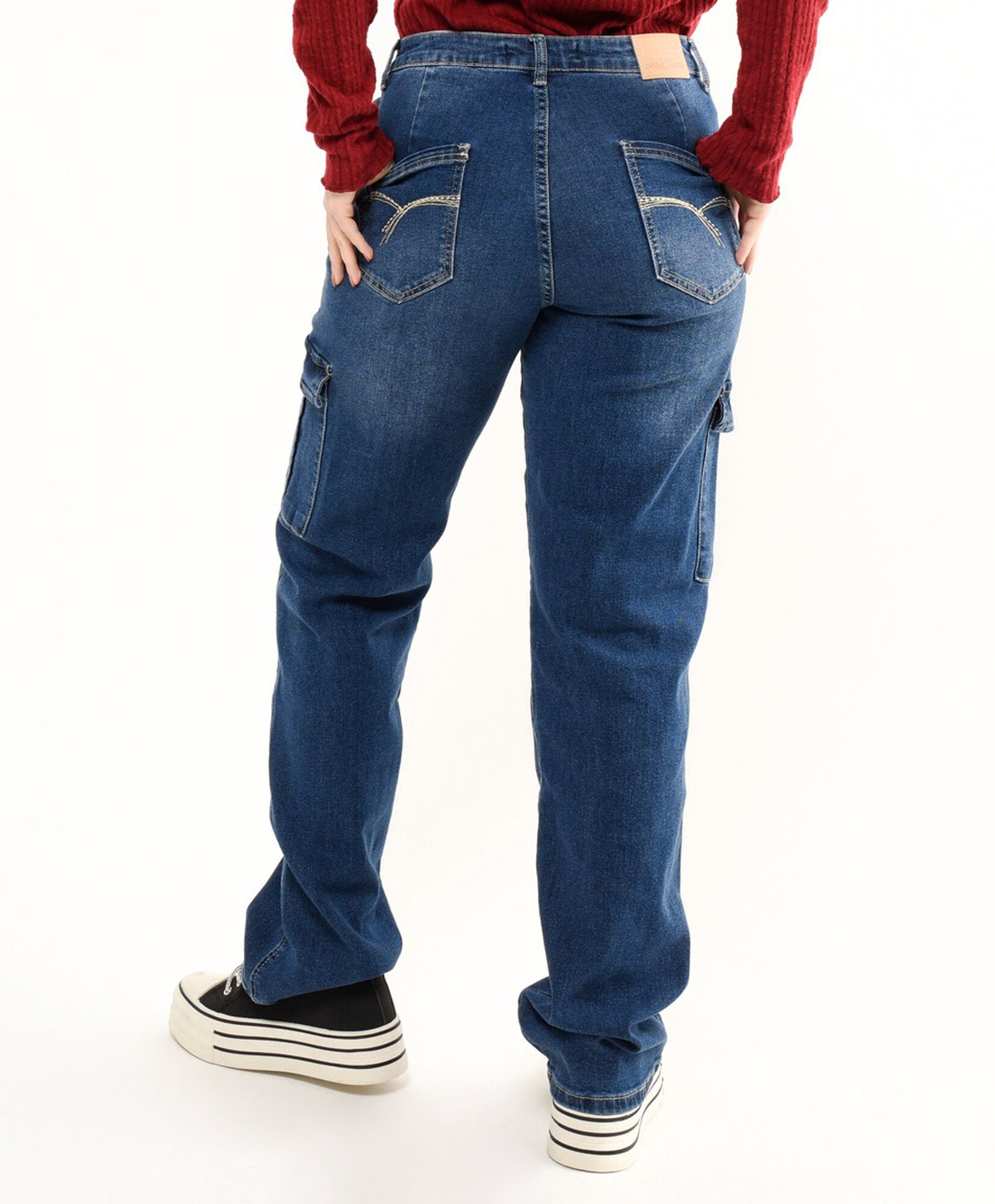 Jeans mujer cargo botón Jeans mujer cargo botón