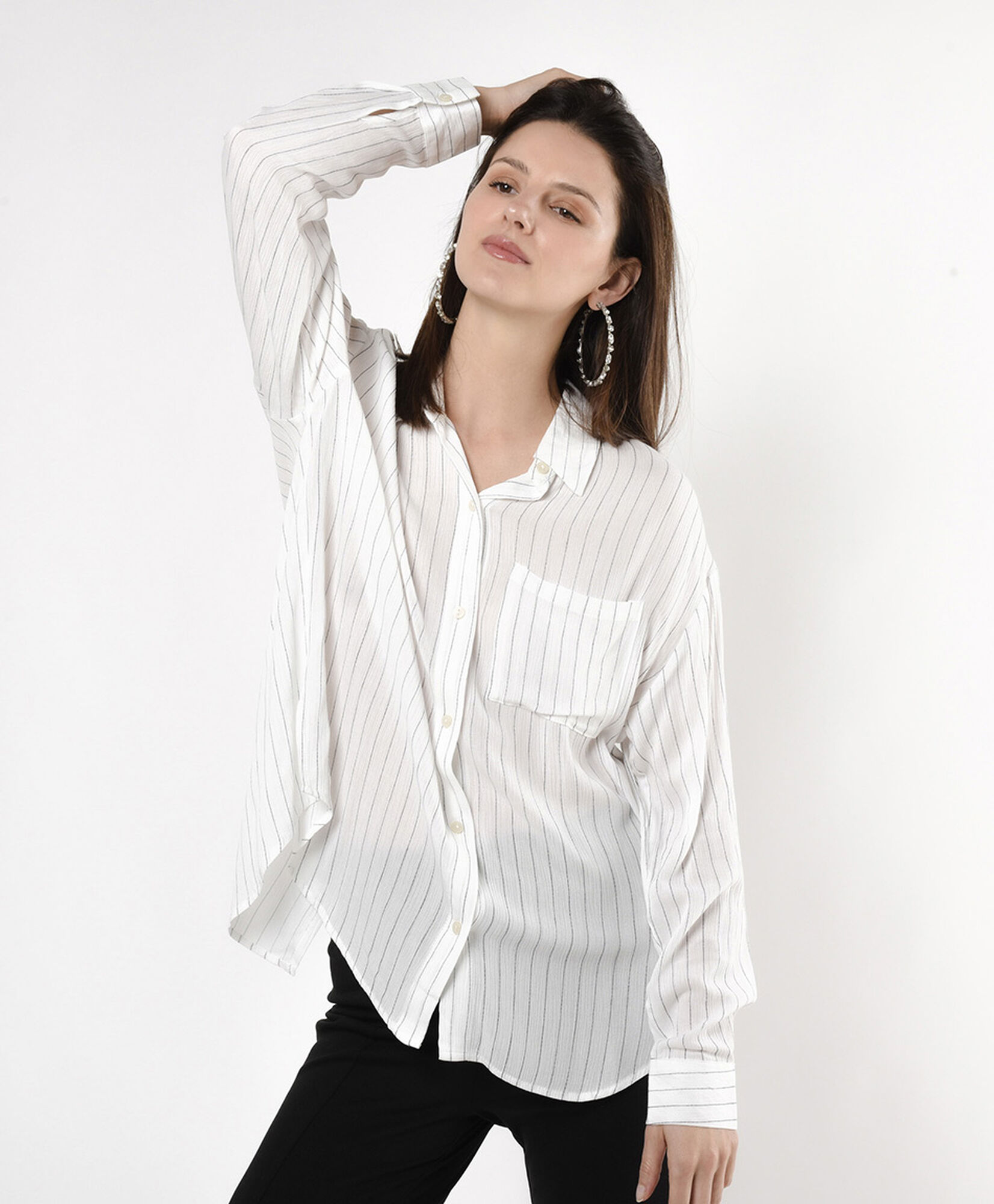 Blusa mujer líneas bolsillo Blusa mujer líneas bolsillo