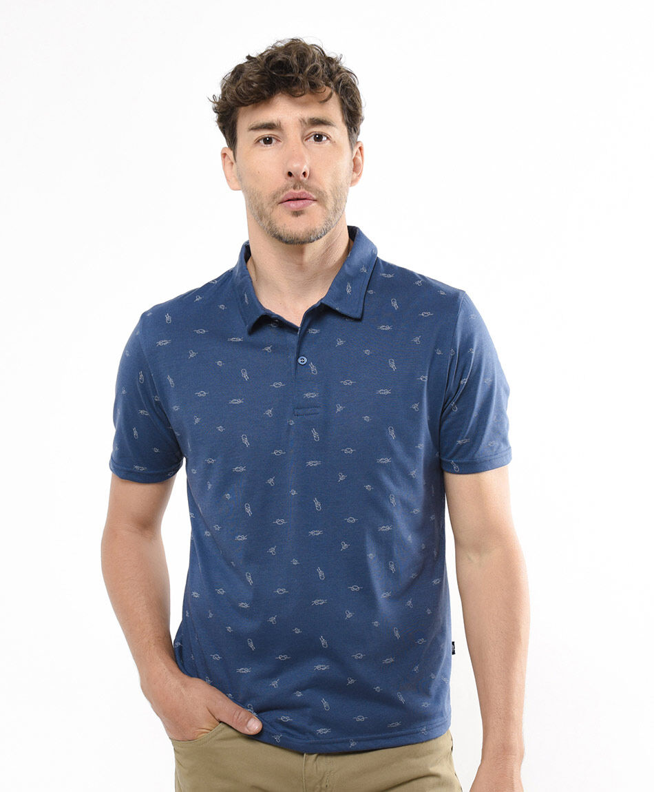 Polera hombre polo nudo nautico