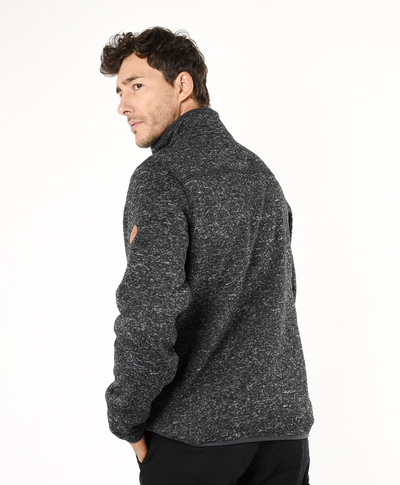 Chaqueta deportiva hombre polar jaspeada Chaqueta deportiva hombre polar jaspeada