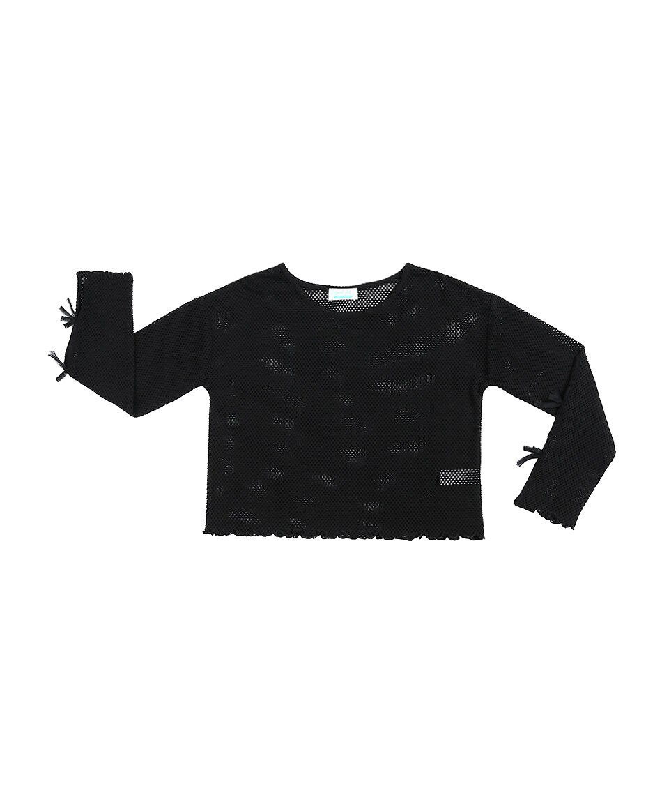 Polera ni&ntilde;a calada negro