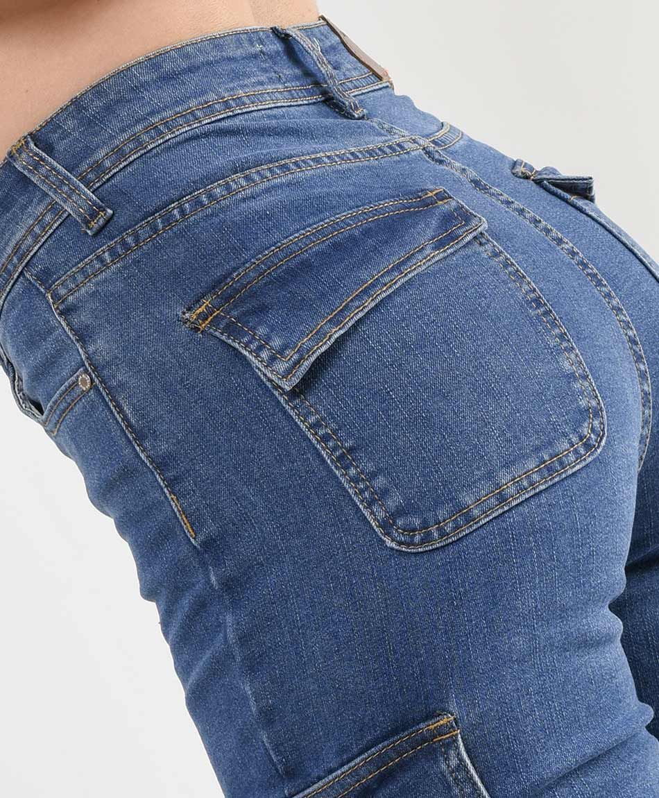 Jeans mujer cargo skinny fit