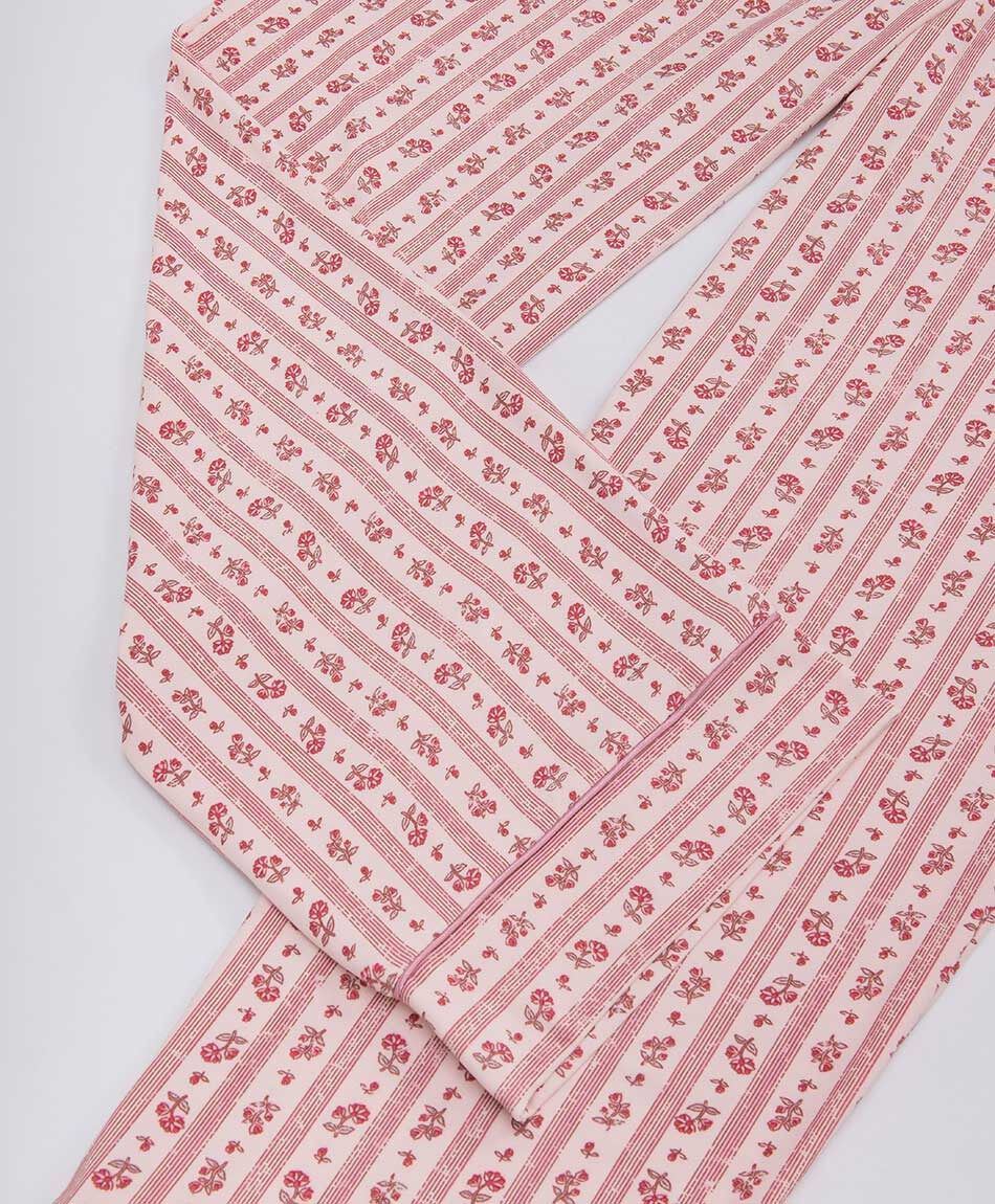 Pijama mujer camisero floreado rosado