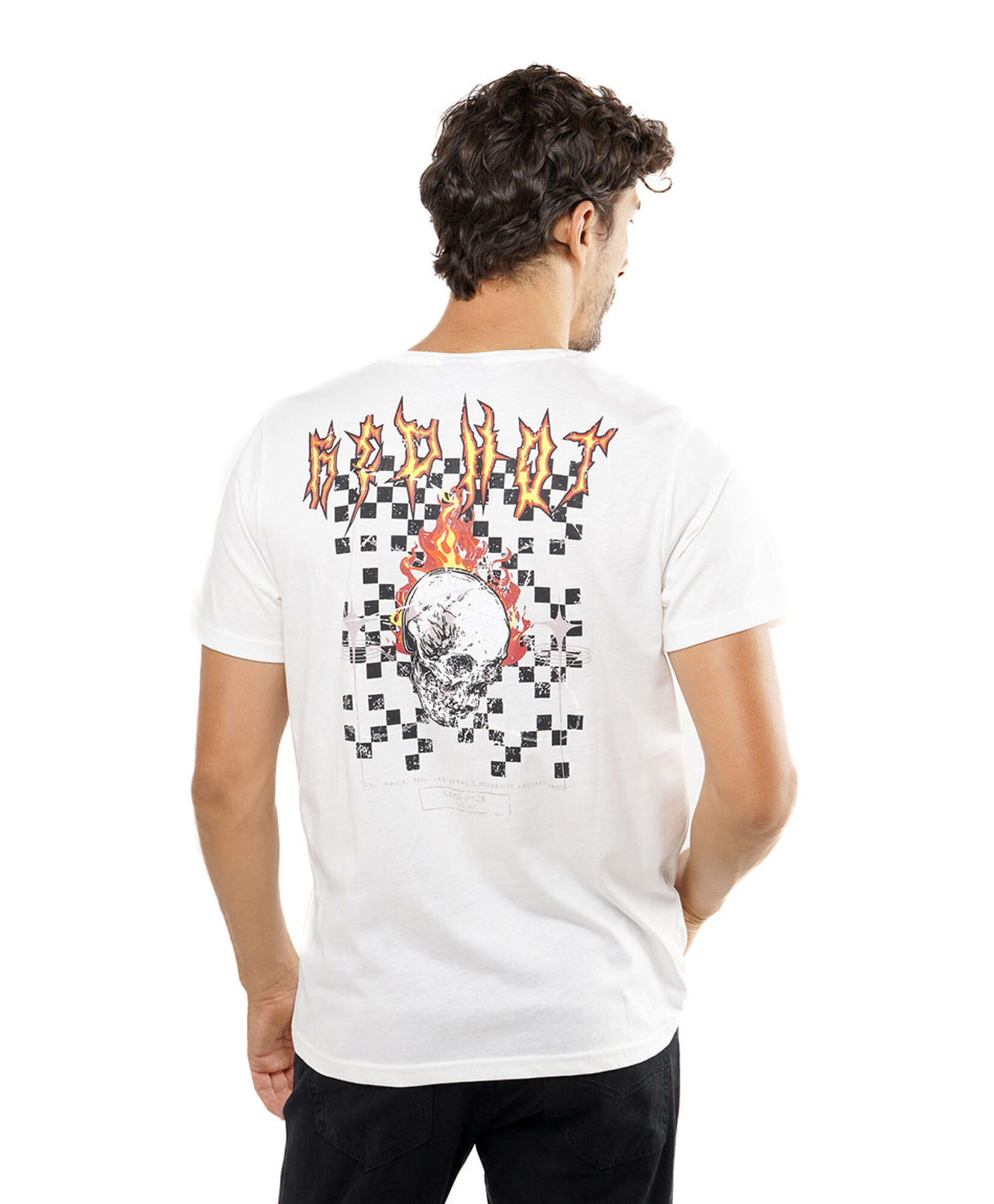 Polera hombre doble estampado fuego Polera hombre doble estampado fuego