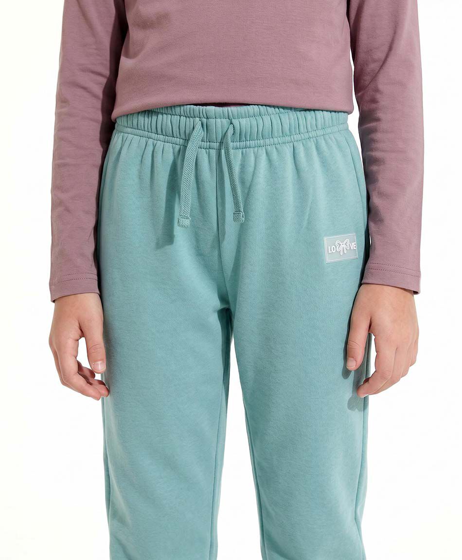Pantal&oacute;n buzo ni&ntilde;a b&aacute;sico verde