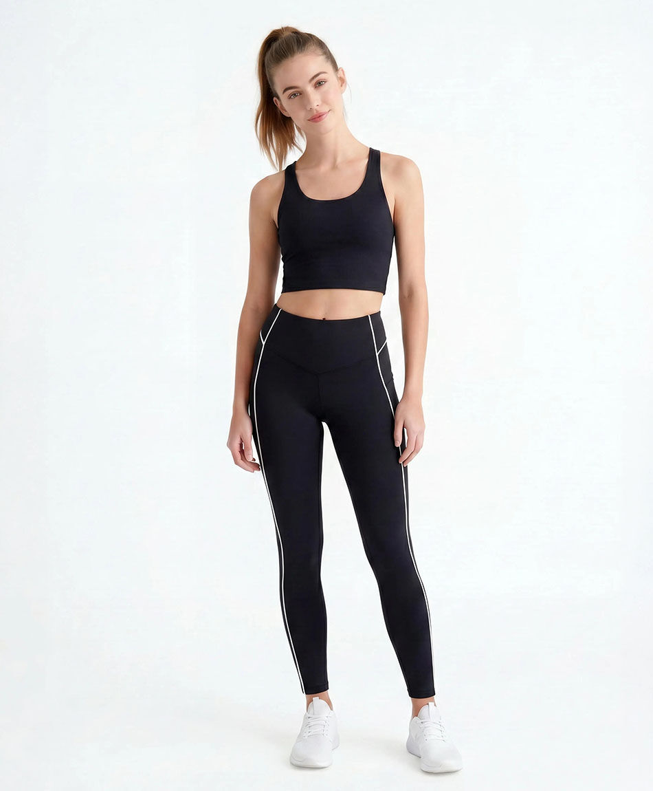 Calza deportiva mujer piping black