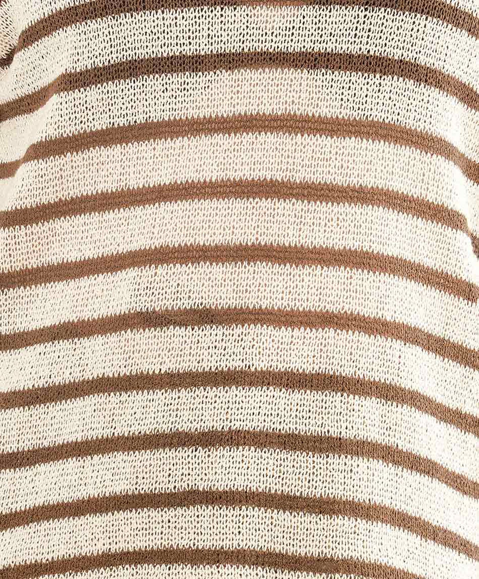 Polera mujer líneas café tejida Polera mujer líneas café tejida