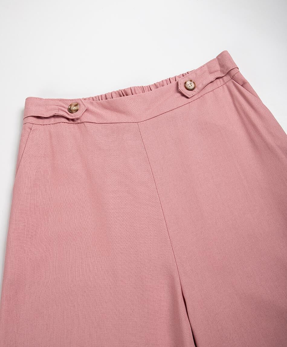Pantal&oacute;n mujer lino botones