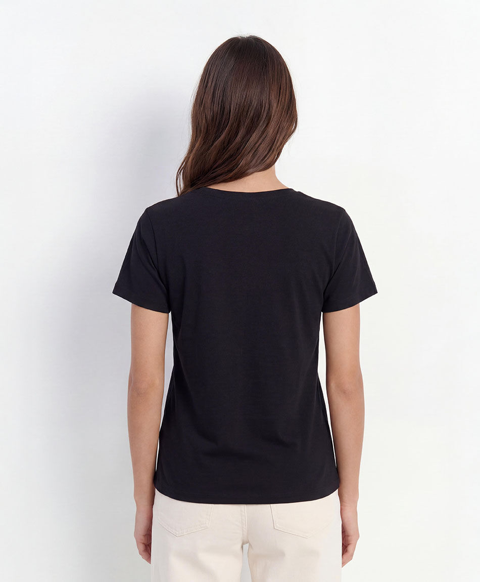 Polera mujer animal print texto