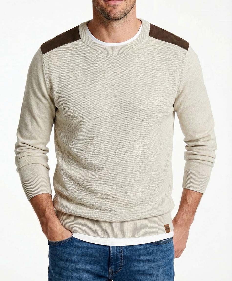 Sweater hombre parches en hombros