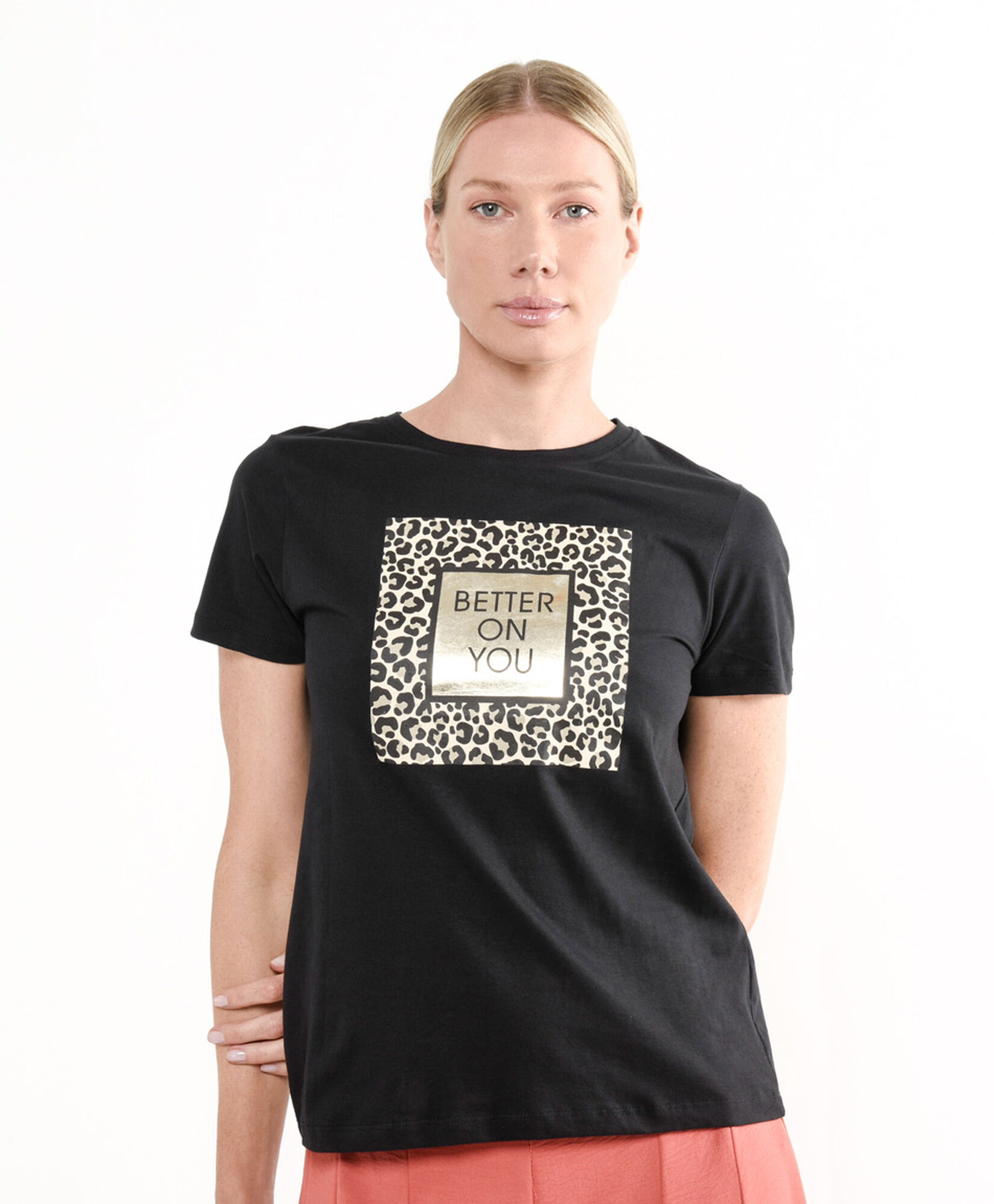 Polera mujer animal print texto Polera mujer animal print texto