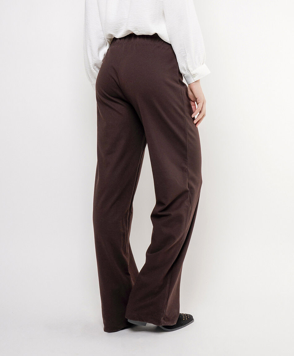 Pantal&oacute;n mujer caf&eacute; ancho