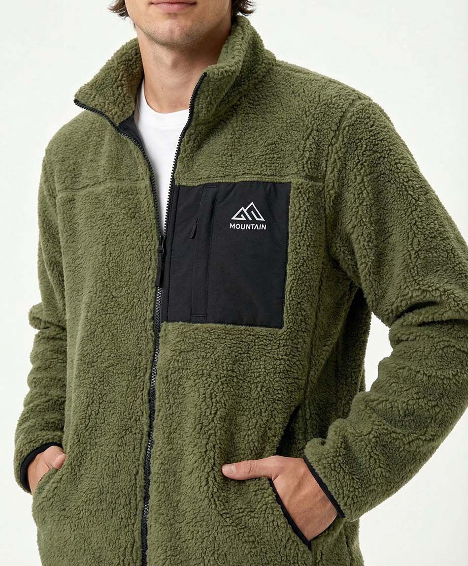 Chaqueta hombre sin gorro verde