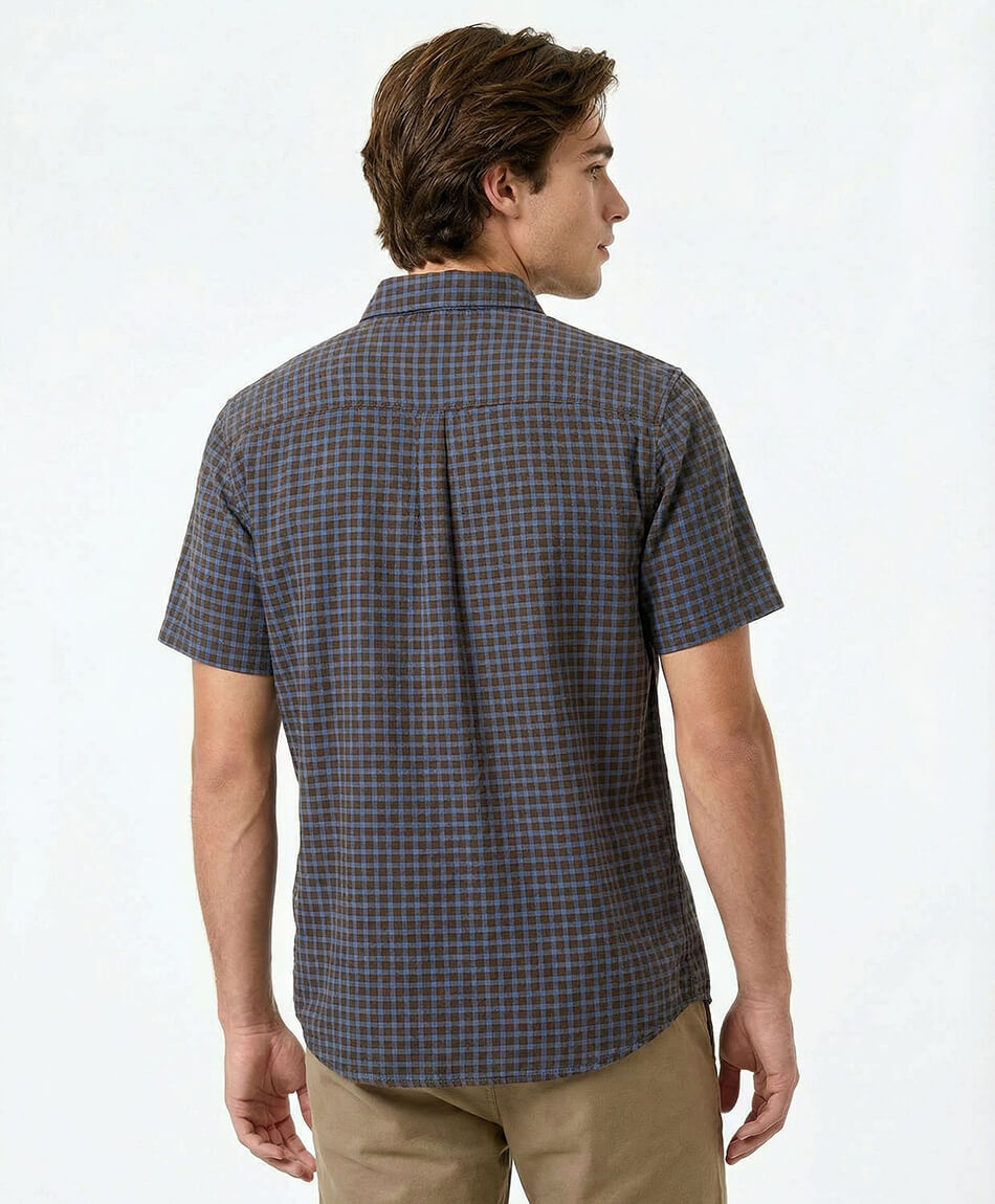 Camisa hombre cuadros manga corta