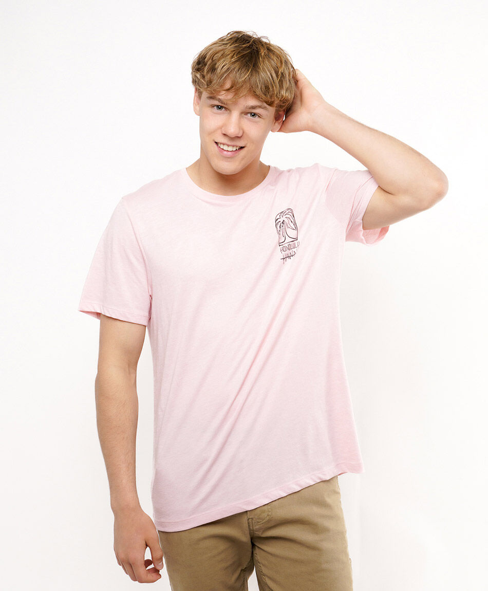 Polera hombre estampado doble hawaii