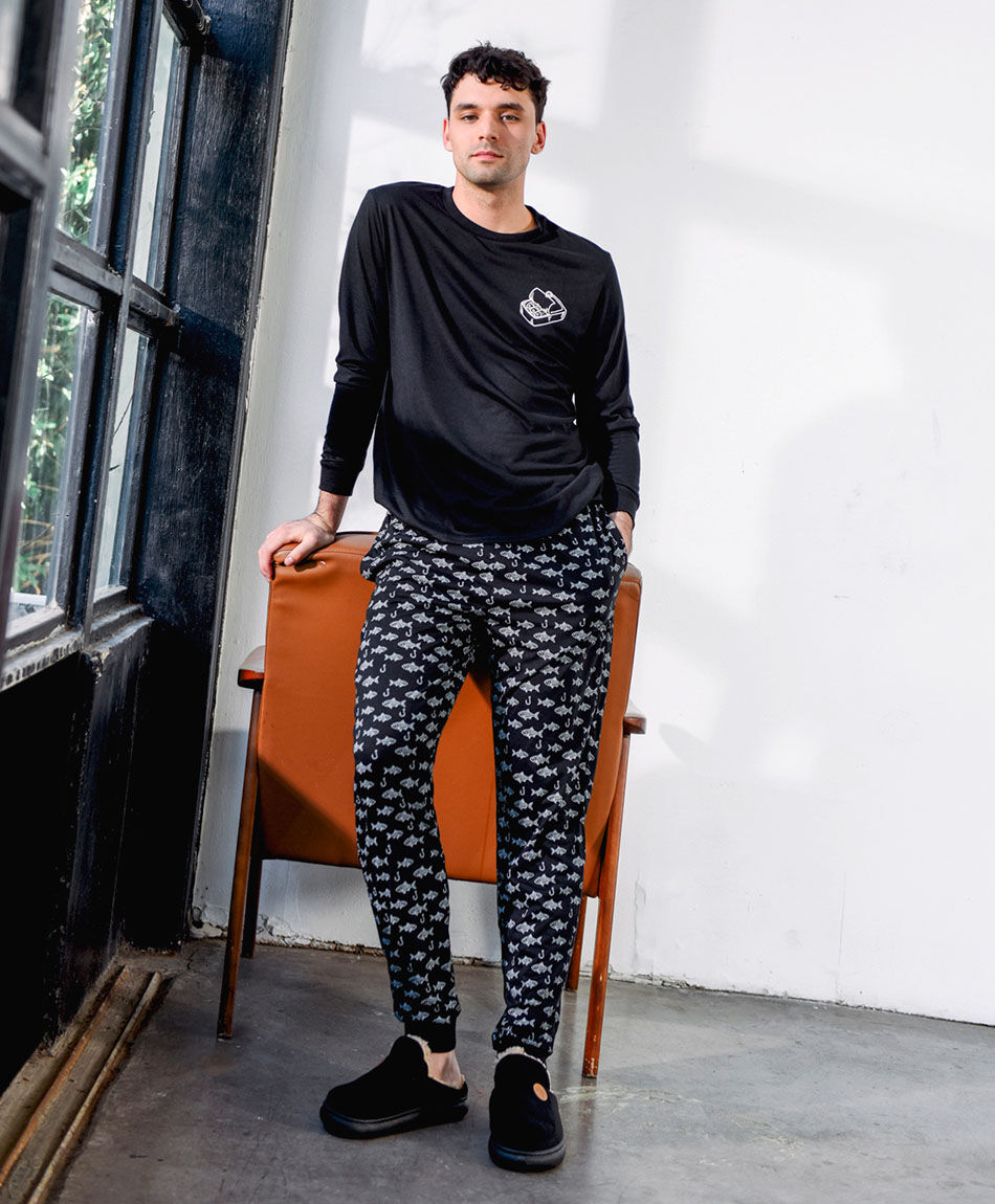 Pijama hombre estampado peces