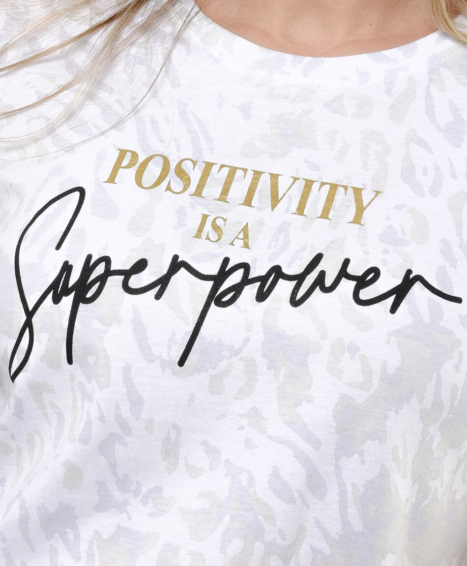 Polera mujer animal print texto