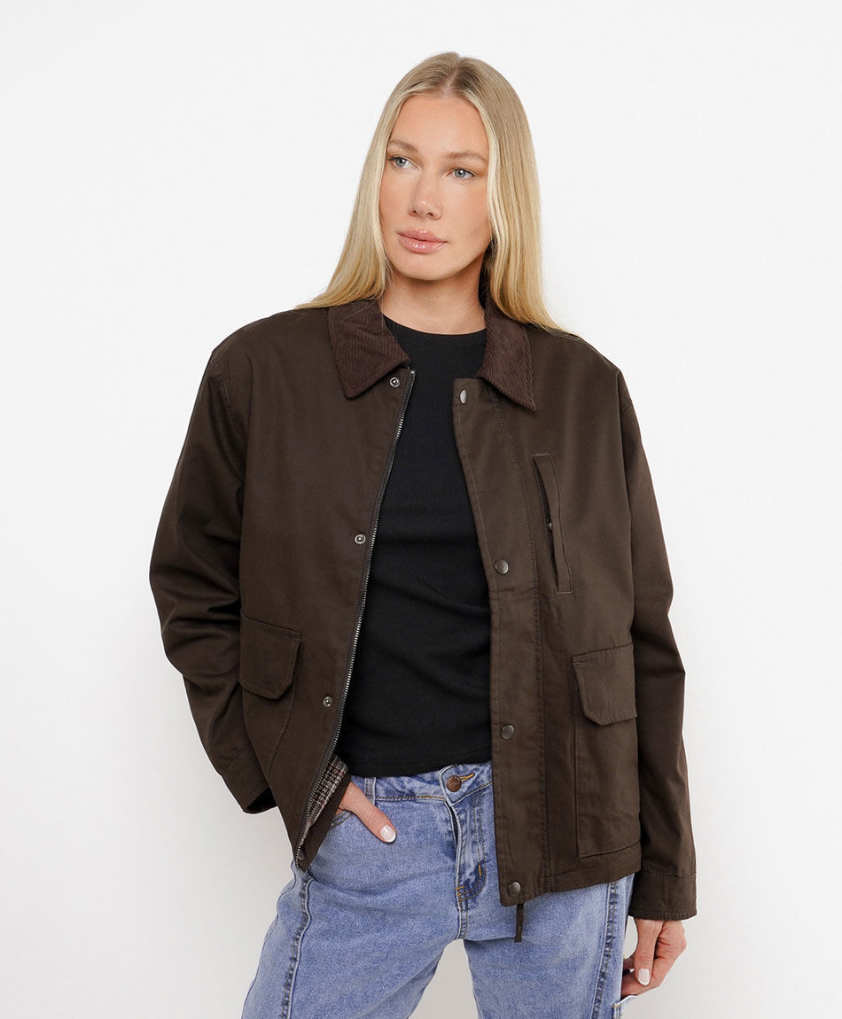 Chaqueta mujer forrado escoc&eacute;s