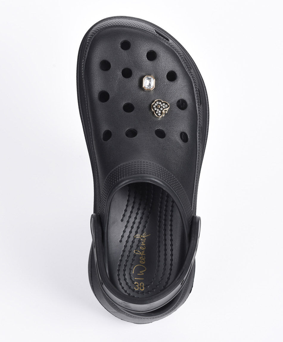 Sandalia mujer dijes negra